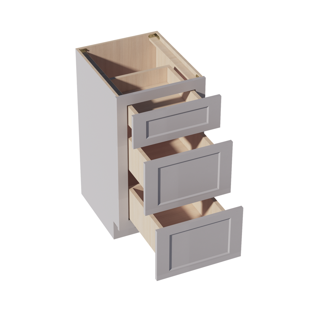 HA-VDB1821: Ash Gray Shaker 18"W x 34-1/2"H x 21"D  3 Drawers Vanity Base Cabinets