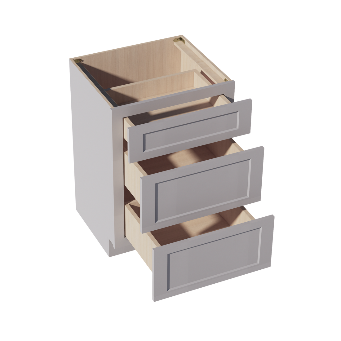 HA-VDB2421: Ash Gray Shaker 24"W x 34-1/2"H x 21"D  3 Drawers Vanity Base Cabinets