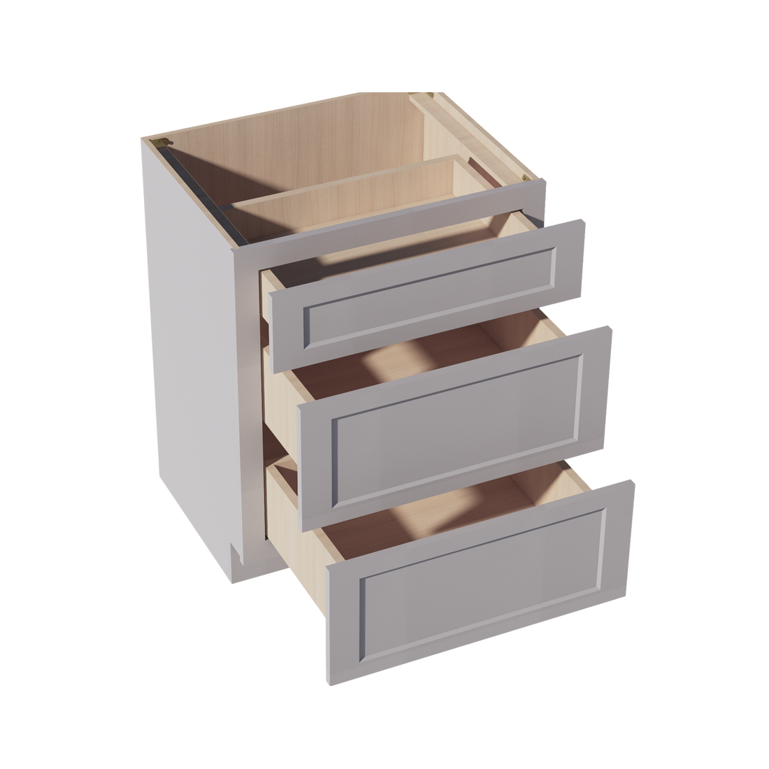 HA-VDB2721: Ash Gray Shaker 27"W x 34-1/2"H x 21"D  3 Drawers Vanity Base Cabinets