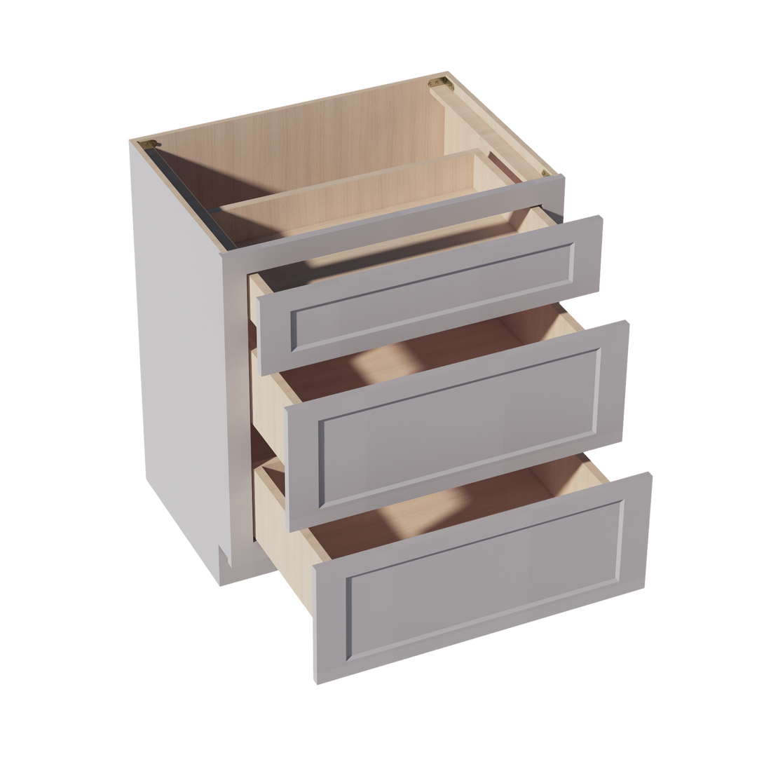 HA-VDB3021: Ash Gray Shaker 30"W x 34-1/2"H x 21"D  3 Drawers Vanity Base Cabinets
