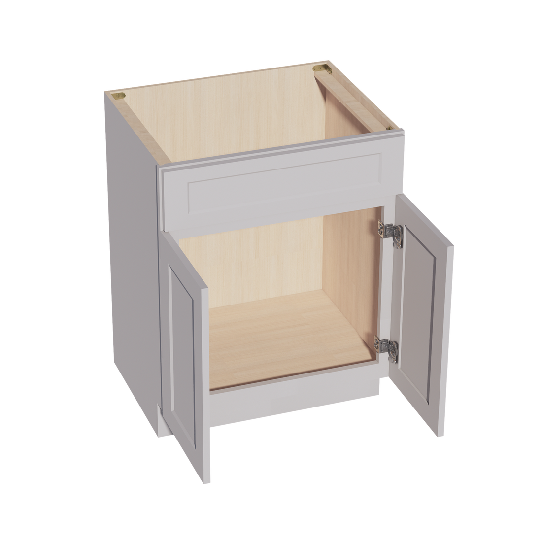 HA-VSB2721: Ash Gray Shaker 27"W x 34-1/2"H x 21"D 2 Doors & 1 False Drawer Vanity Sink Base Cabinets