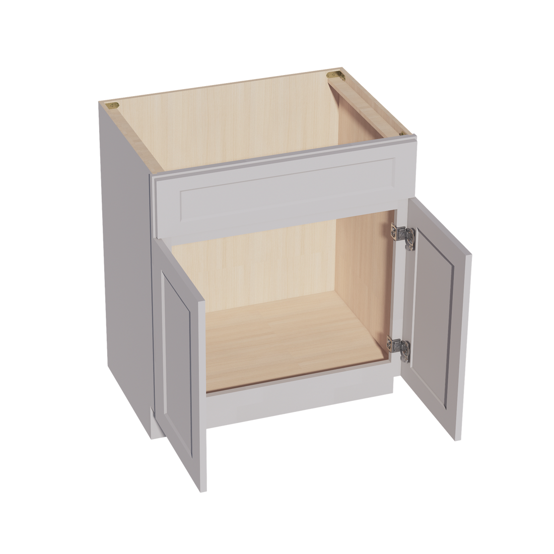 HA-VSB3021: Ash Gray Shaker 30"W x 34-1/2"H x 21"D 2 Doors & 1 False Drawer Vanity Sink Base Cabinets