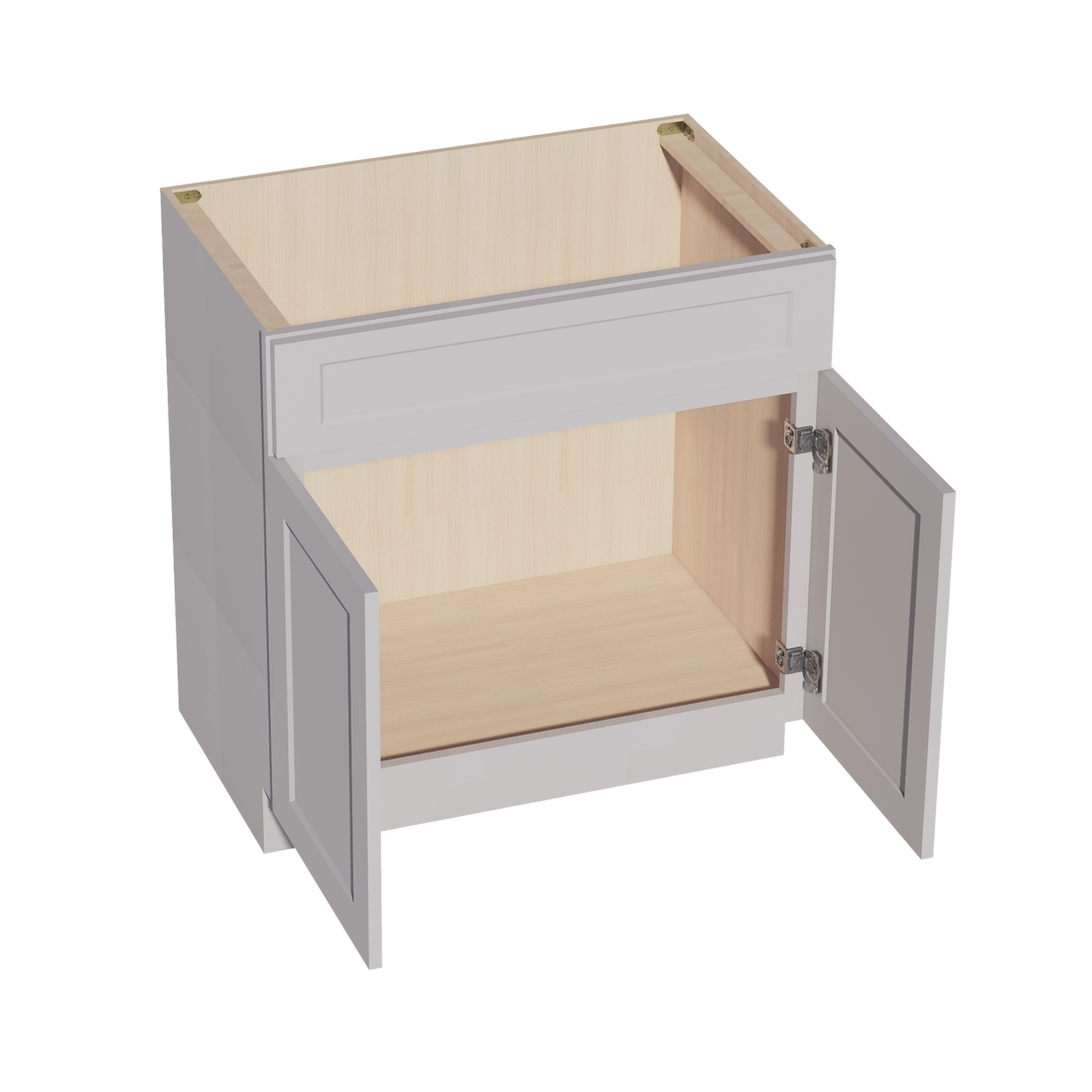 HA-VSB3321: Ash Gray Shaker 33"W x 34-1/2"H x 21"D 2 Doors & 1 False Drawer Vanity Sink Base Cabinets