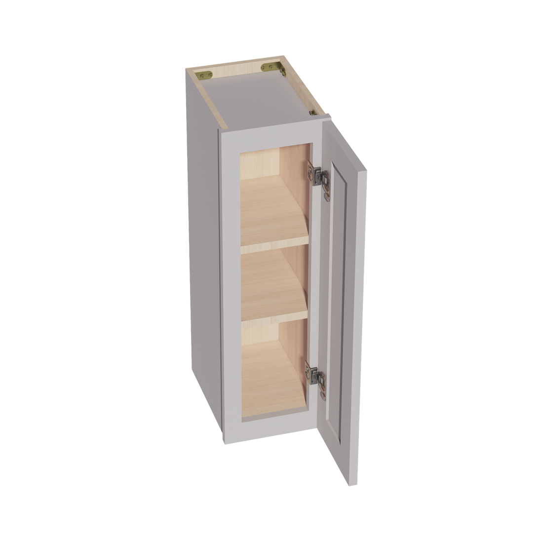 HA-W0930: Ash Gray Shaker 09"W x 30"H 1 Door & 2 Shelves Standard Wall Cabinet