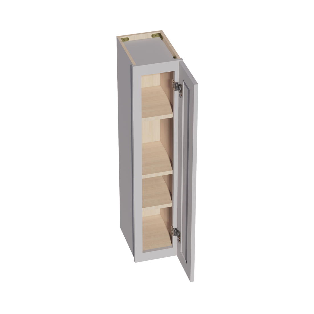 HA-W0942: Ash Gray Shaker 09"W x 42"H 1 Door & 3 Shelves Standard Wall Cabinet