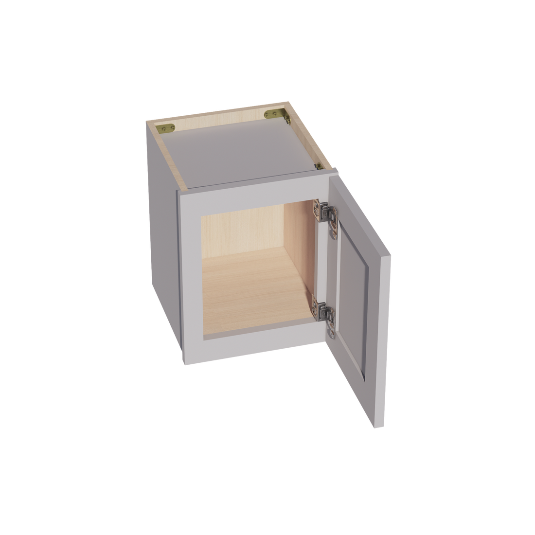 HA-W1215: Ash Gray Shaker 12"W x 15"H 1 Door Standard Wall Bridge Cabinet