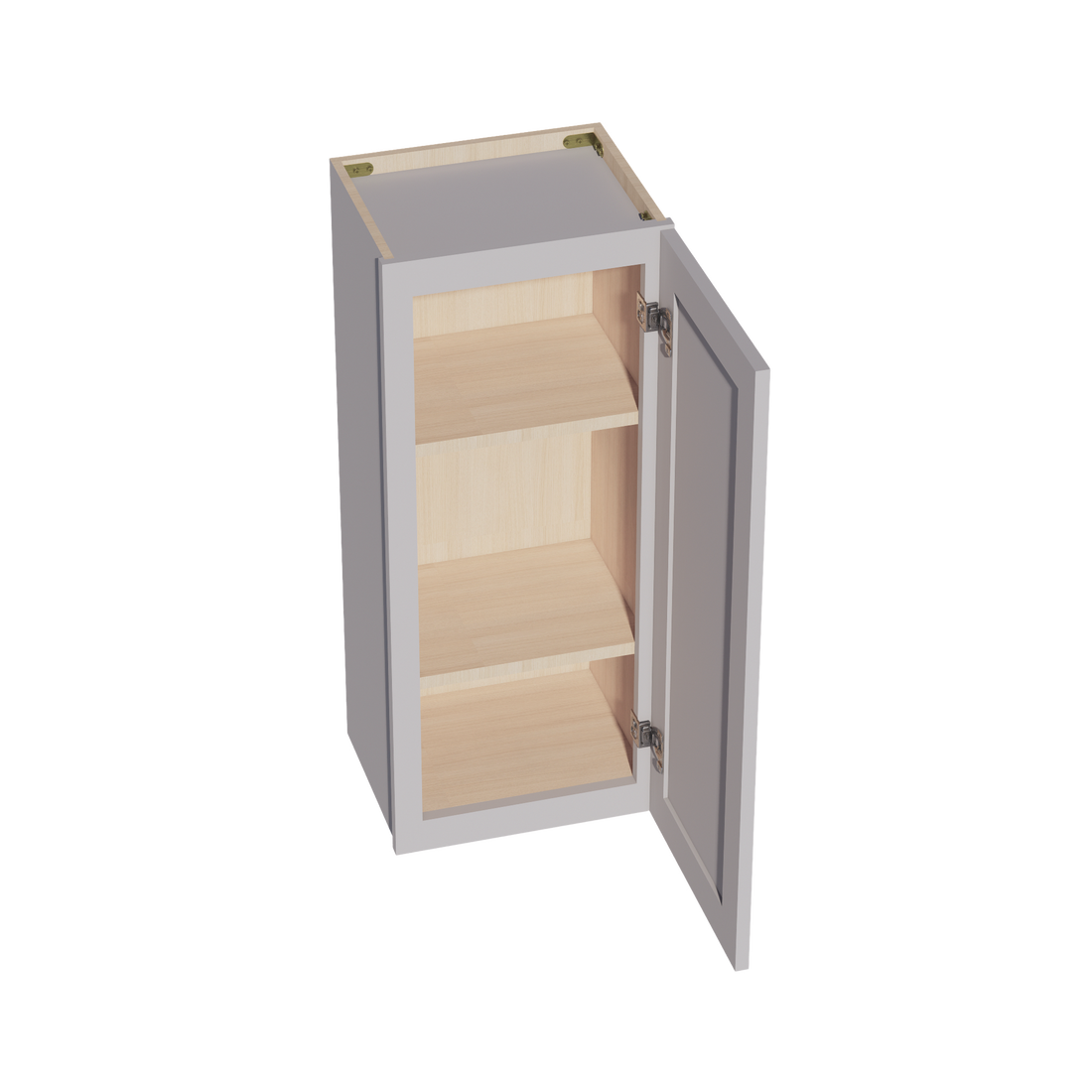 HA-W1536: Ash Gray Shaker 15"W x 36"H 1 Door & 2 Shelves Standard Wall Cabinet