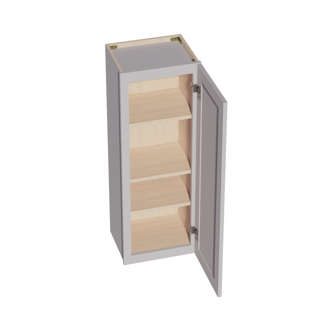 HA-W1542: Ash Gray Shaker 15"W x 42"H 1 Door & 3 Shelves Standard Wall Cabinet