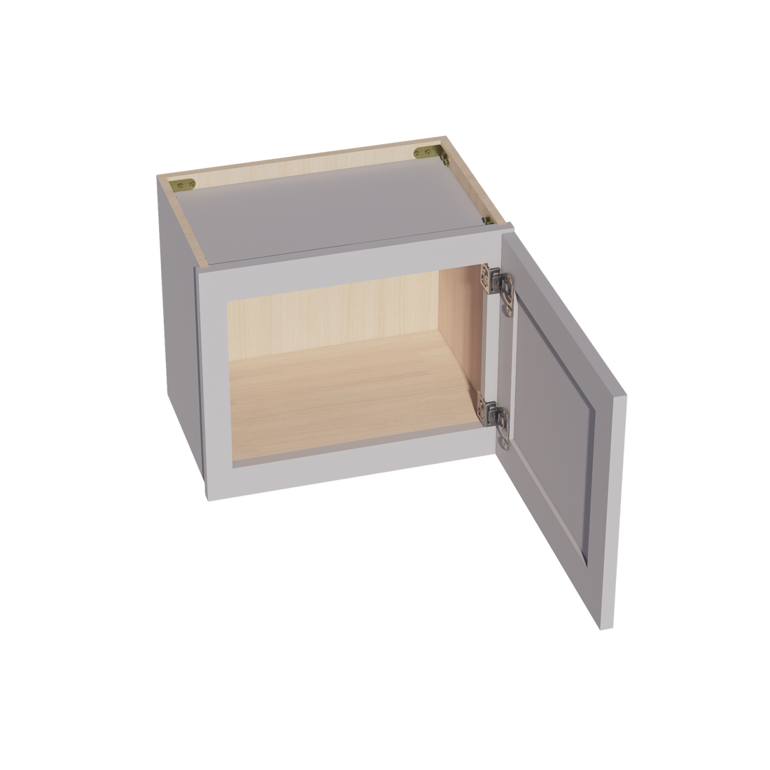 HA-W1815: Ash Gray Shaker 18"W x 15"H 1 Door Standard Wall Bridge Cabinet