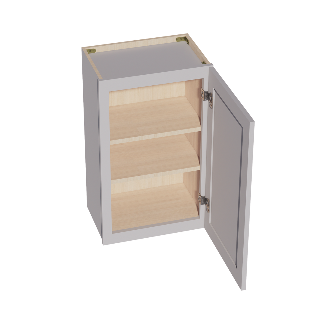 HA-W1830: Ash Gray Shaker 18"W x 30"H 1 Door & 2 Shelves Standard Wall Cabinet