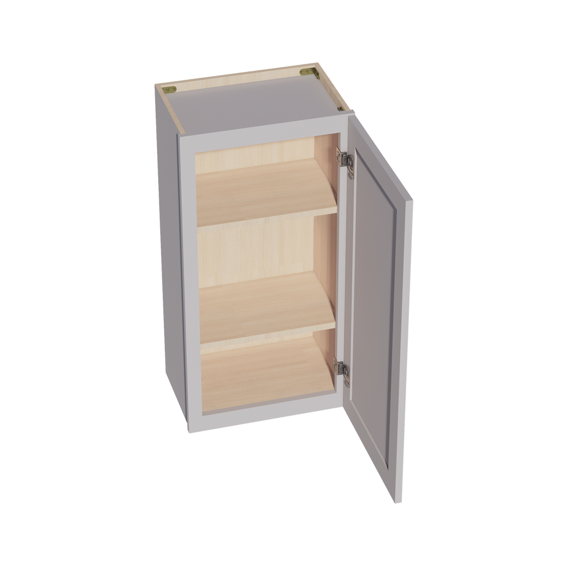 HA-W1836: Ash Gray Shaker 18"W x 36"H 1 Door & 2 Shelves Standard Wall Cabinet