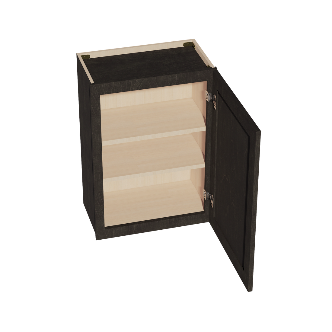 HG-W2130: Dark Gray Shaker 21"W x 30"H 1 Door & 2 Shelves Standard Wall Cabinet