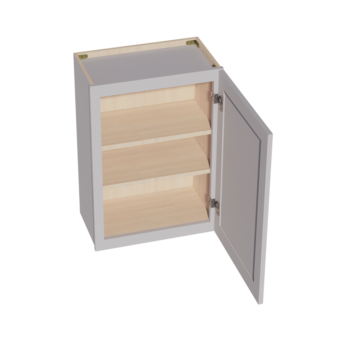 HA-W2130: Ash Gray Shaker 21"W x 30"H 1 Door & 2 Shelves Standard Wall Cabinet