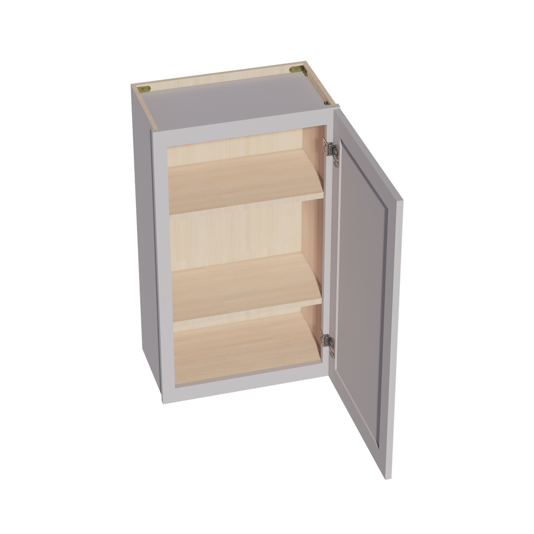 HA-W2136: Ash Gray Shaker 21"W x 36"H 1 Door & 2 Shelves Standard Wall Cabinet
