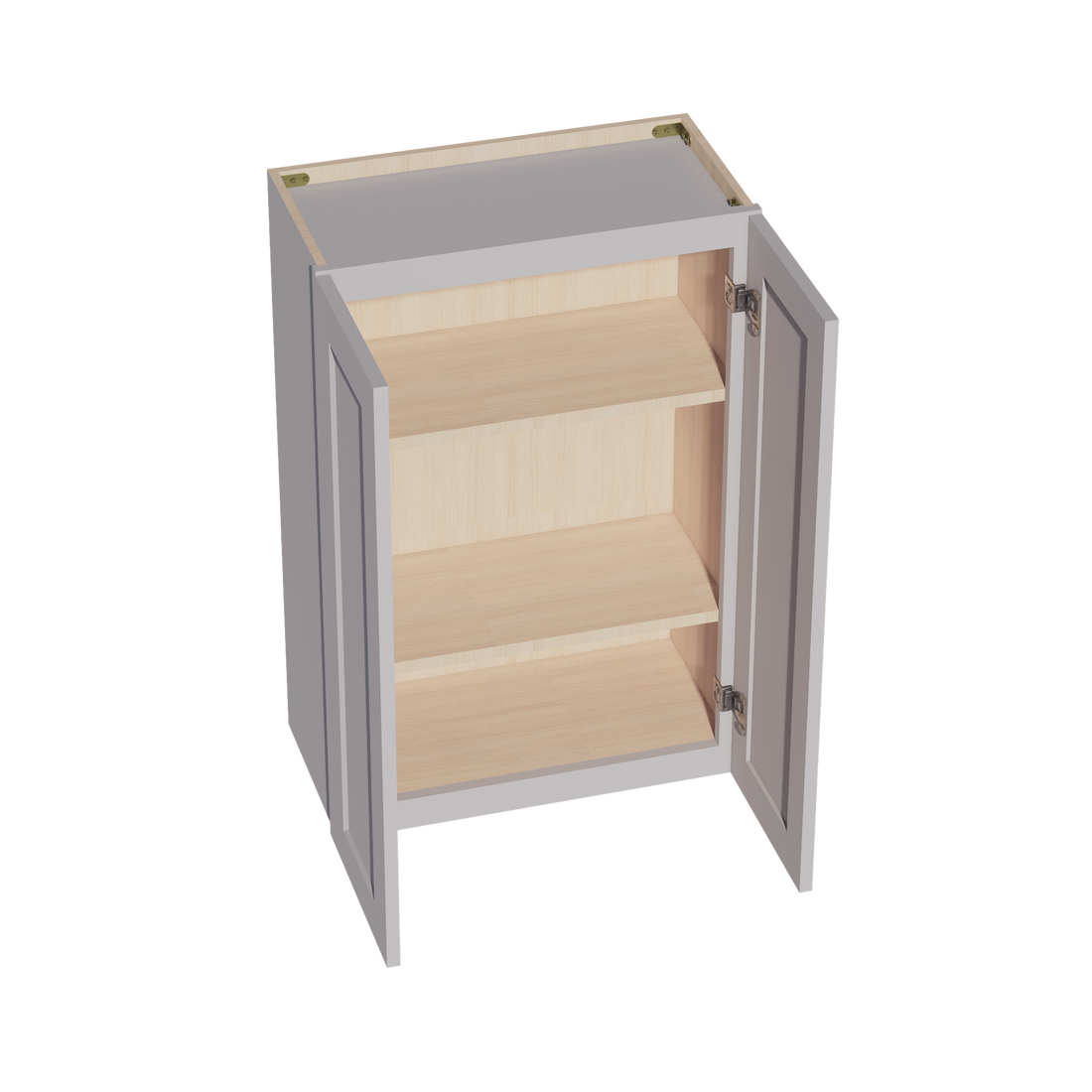 HA-W2436: Ash Gray Shaker 24"W x 36"H 2 Doors & 2 Shelves Standard Wall Cabinet