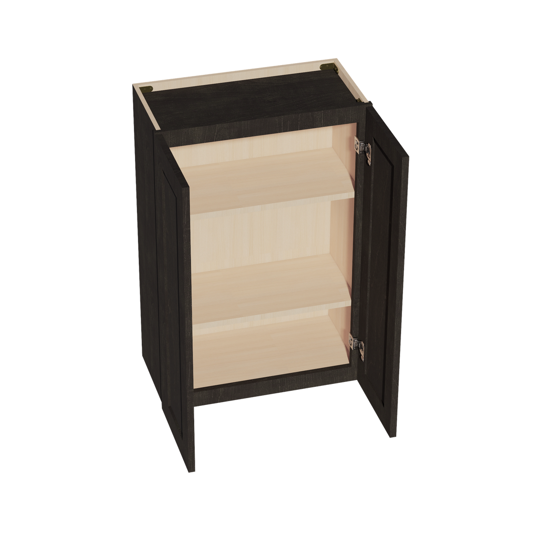 HG-W2436: Dark Gray Shaker 24"W x 36"H 2 Doors & 2 Shelves Standard Wall Cabinet