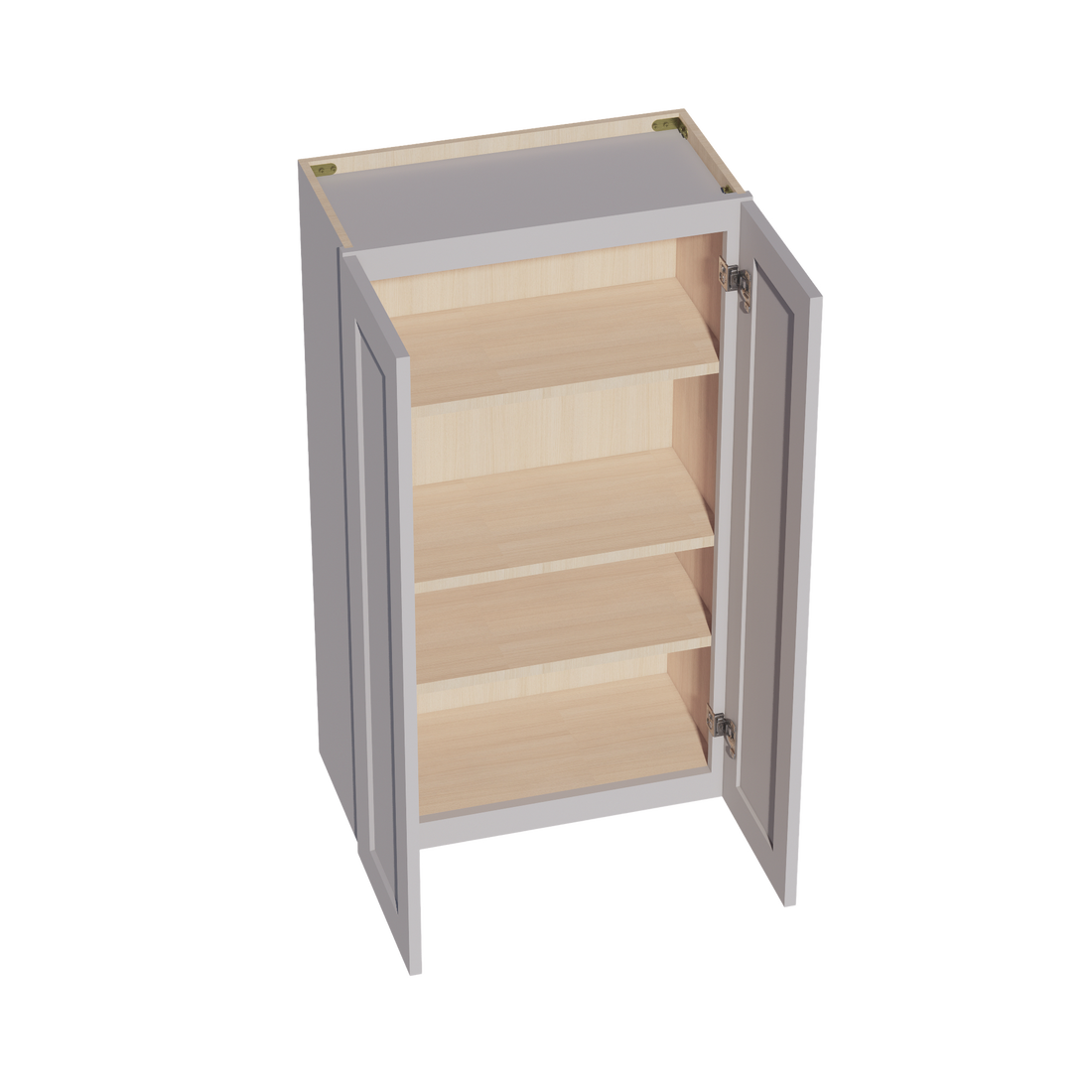 HA-W2442: Ash Gray Shaker 24"W x 42"H 2 Doors & 3 Shelves Standard Wall Cabinet