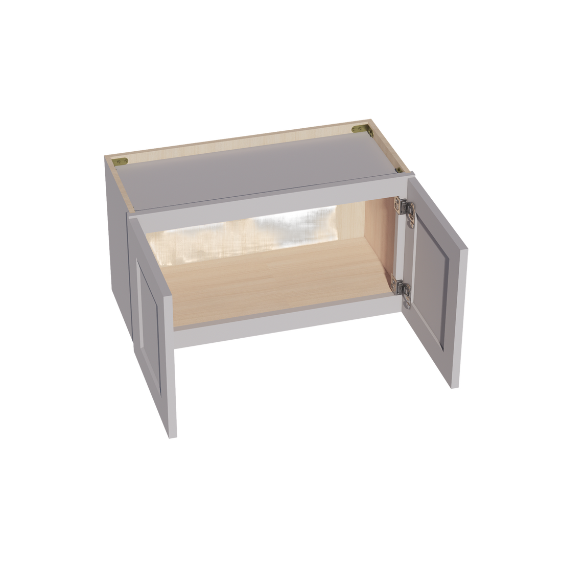 HA-W2715: Ash Gray Shaker 27"W x 15"H 2 Doors Standard Wall Bridge Cabinet