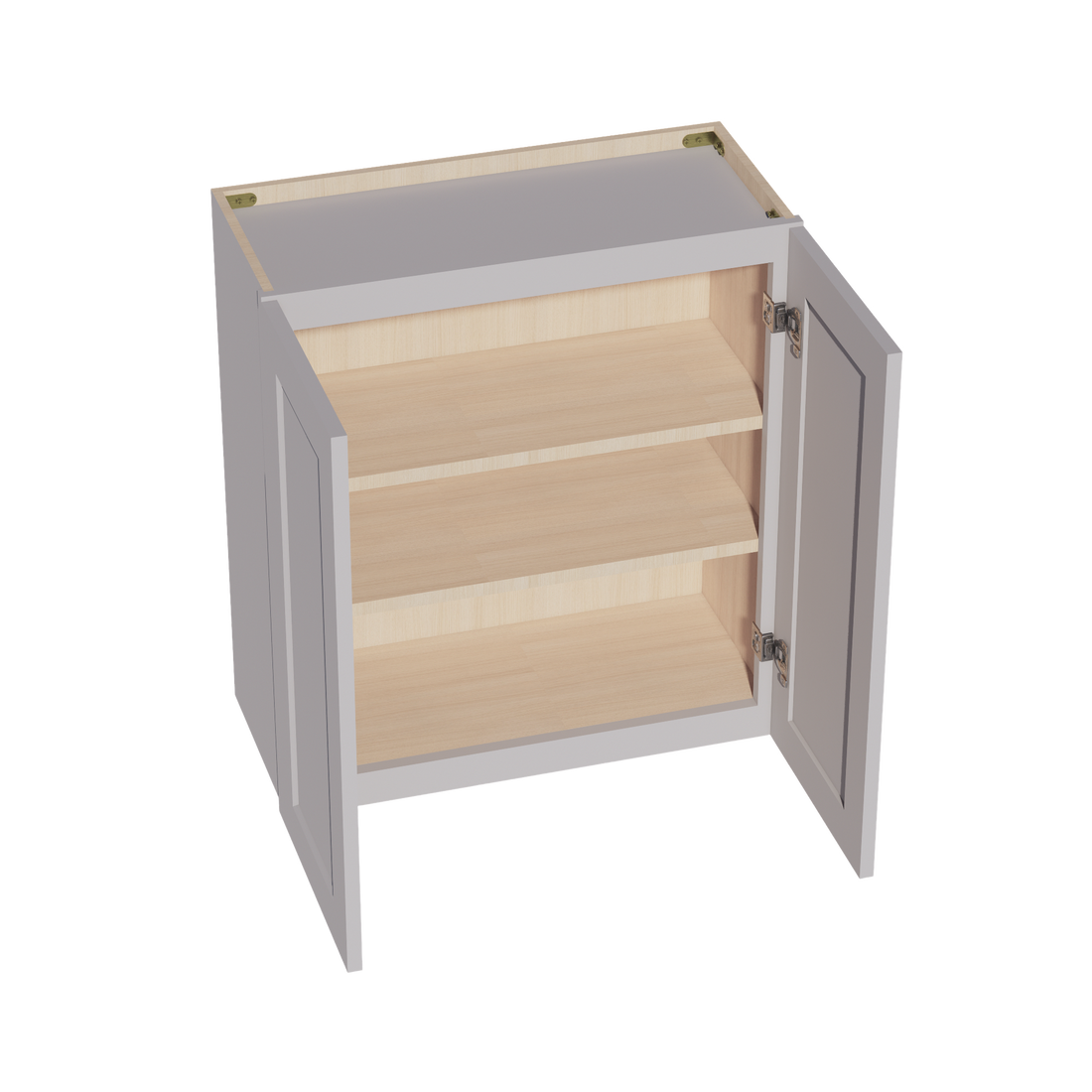 HA-W2730: Ash Gray Shaker 27"W x 30"H 2 Doors & 2 Shelves Standard Wall Cabinet