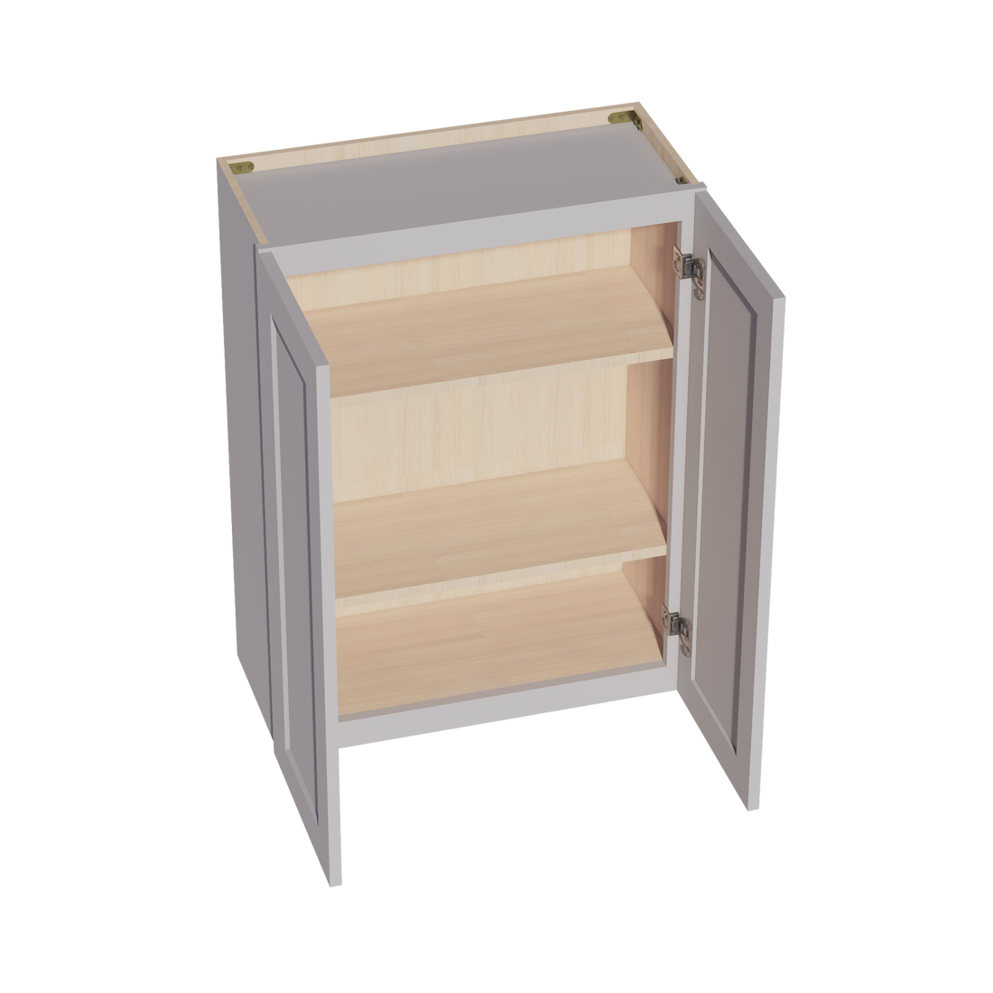 HA-W2736: Ash Gray Shaker 27"W x 36"H 2 Doors & 2 Shelves Standard Wall Cabinet