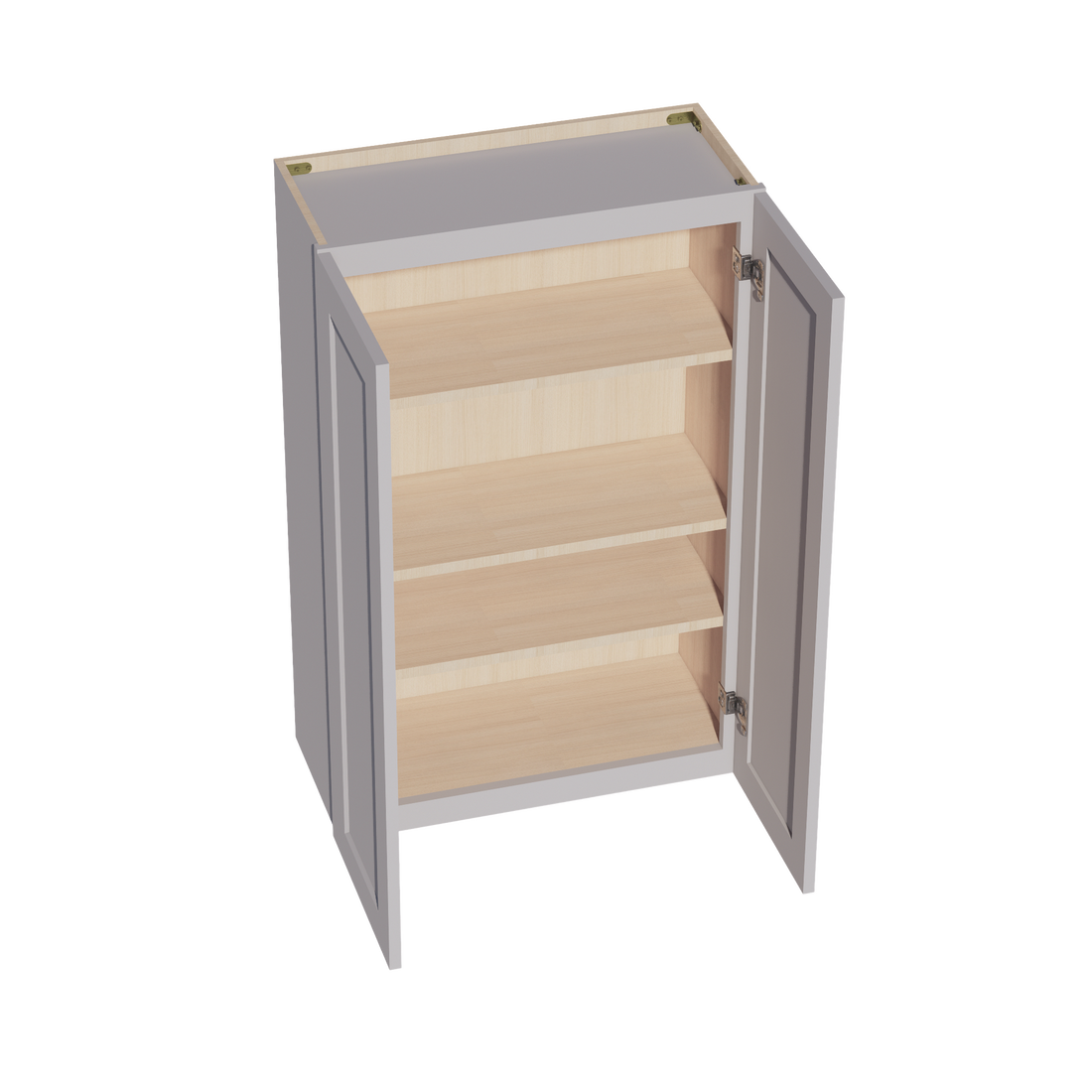 HA-W2742: Ash Gray Shaker 27"W x 42"H 2 Doors & 3 Shelves Standard Wall Cabinet