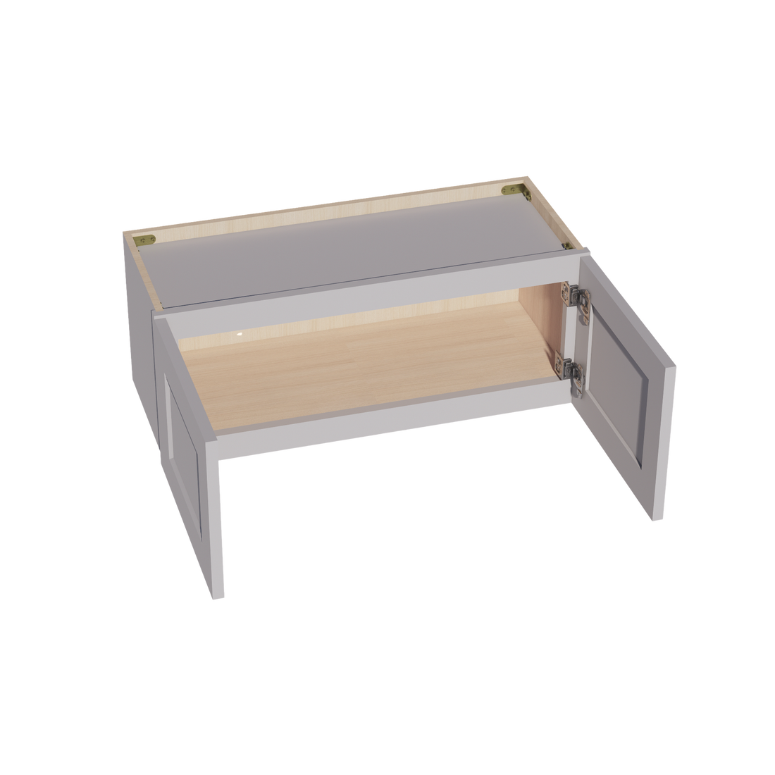 HA-W3012: Ash Gray Shaker 30"W x 12"H 2 Doors Standard Wall Bridge Cabinet