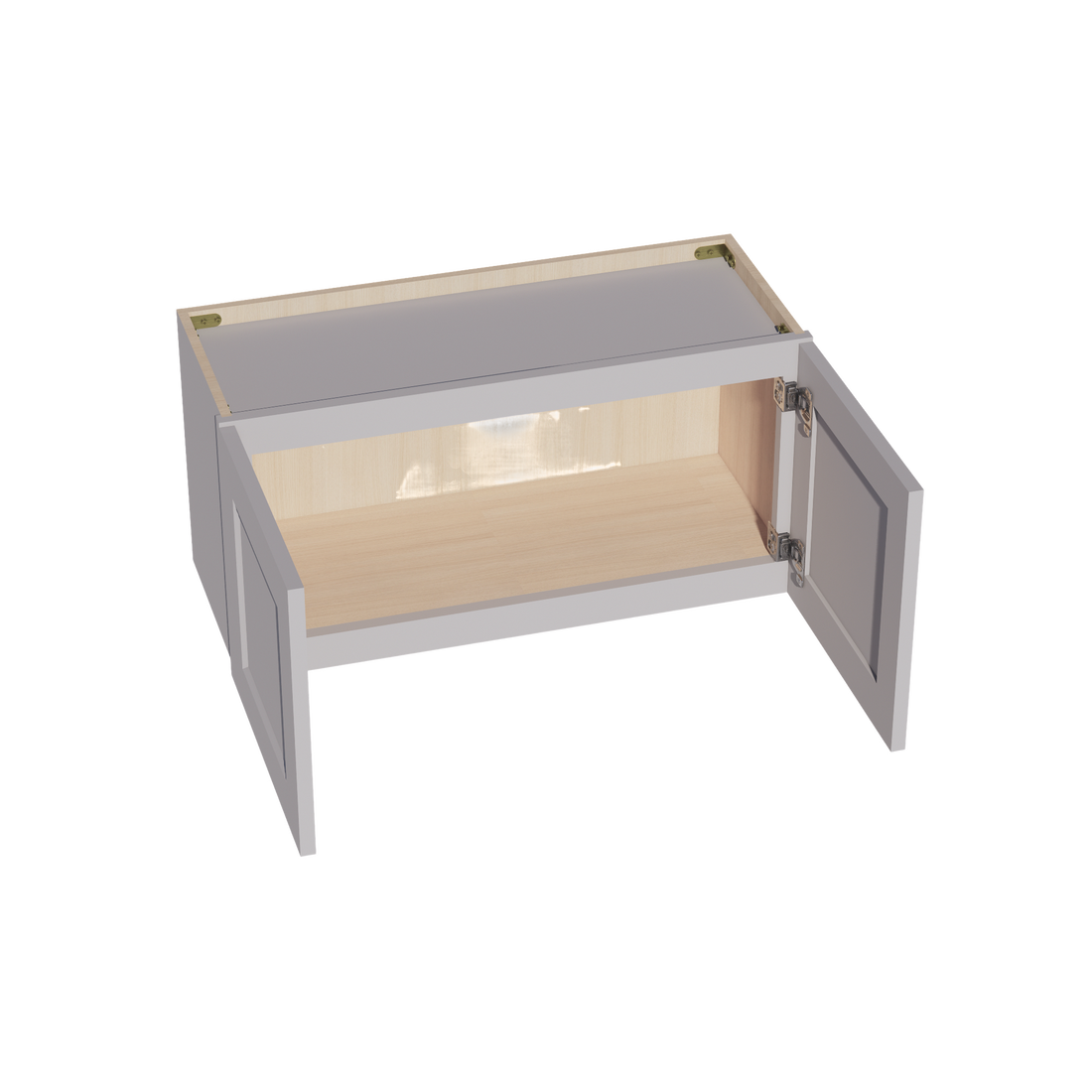 HA-W3015: Ash Gray Shaker 30"W x 15"H 2 Doors Standard Wall Bridge Cabinet
