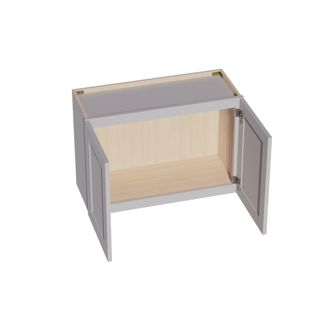 HA-W3021: Ash Gray Shaker 30"W x 21"H 2 Doors Standard Wall Bridge Cabinet