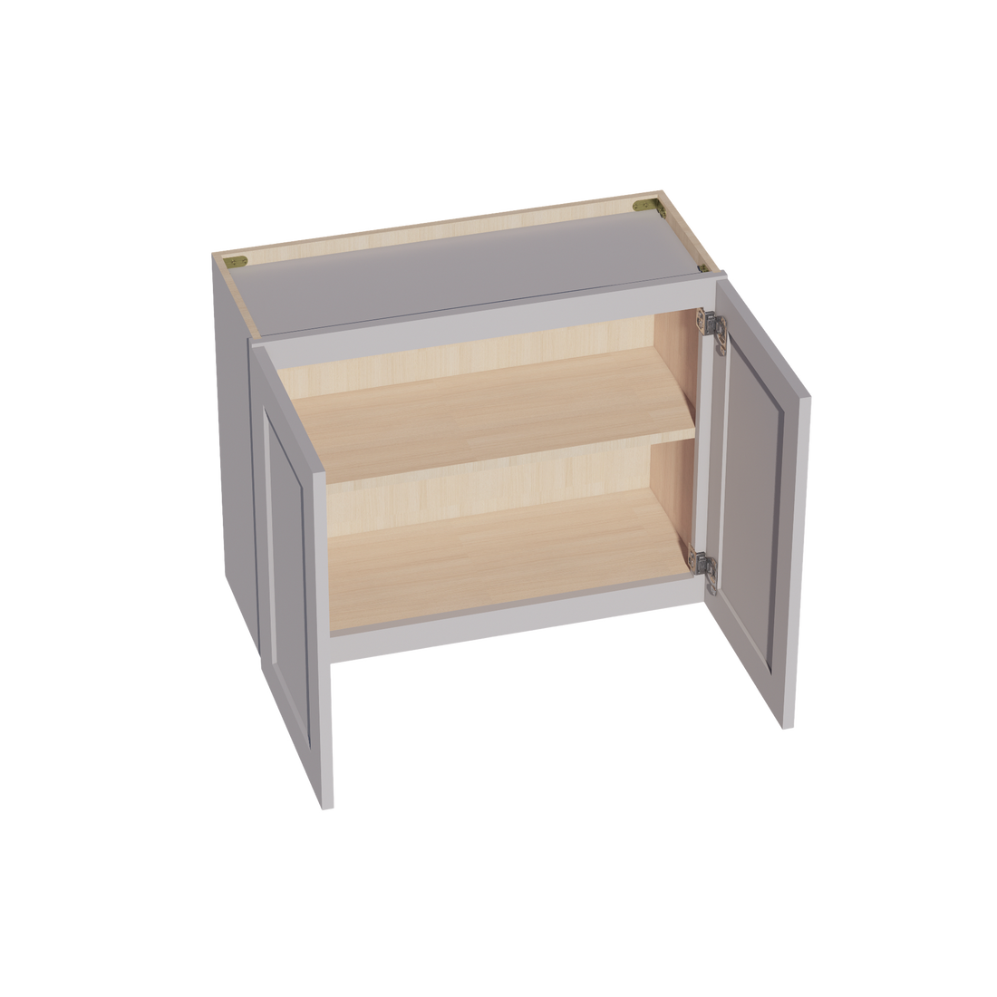 HA-W3024: Ash Gray Shaker 30"W x 24"H 2 Doors Standard Wall Bridge Cabinet