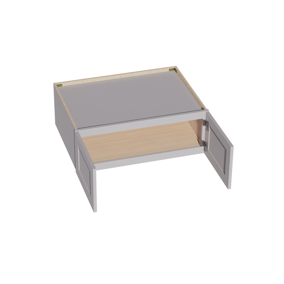 HA-W331224: Ash Gray Shaker 33"W x 12"H x 24"D 2 Doors Standard Bridge Wall Cabinet
