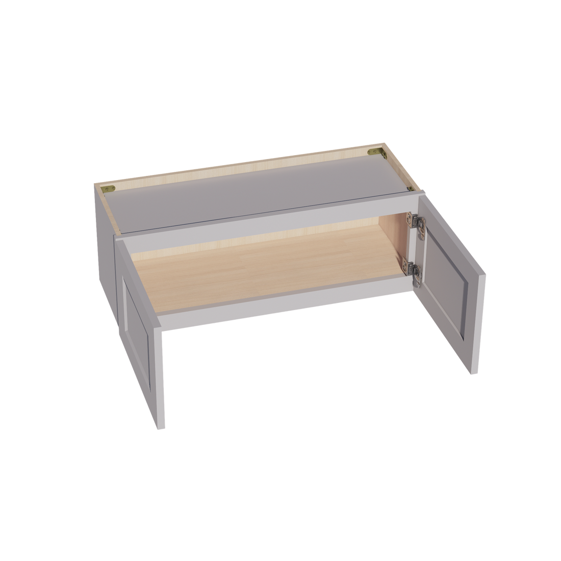 HA-W3312: Ash Gray Shaker 33"W x 12"H 2 Doors Standard Wall Bridge Cabinet