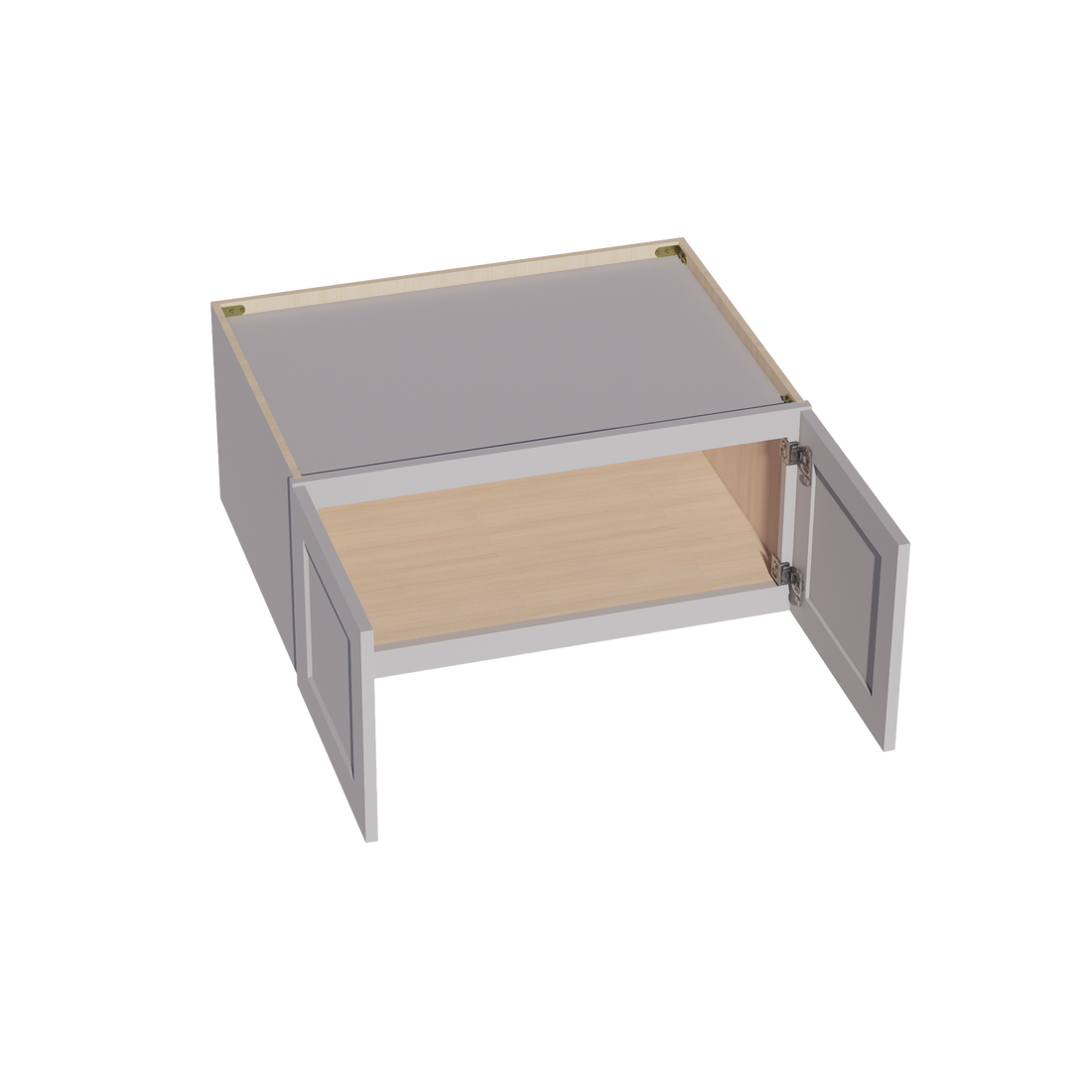 HA-W331524: Ash Gray Shaker 33"W x 15"H x 24"D 2 Doors Standard Bridge Wall Cabinet