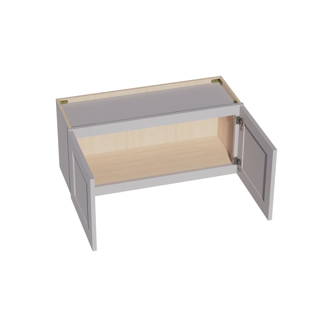 HA-W3315: Ash Gray Shaker 33"W x 15"H 2 Doors Standard Wall Bridge Cabinet