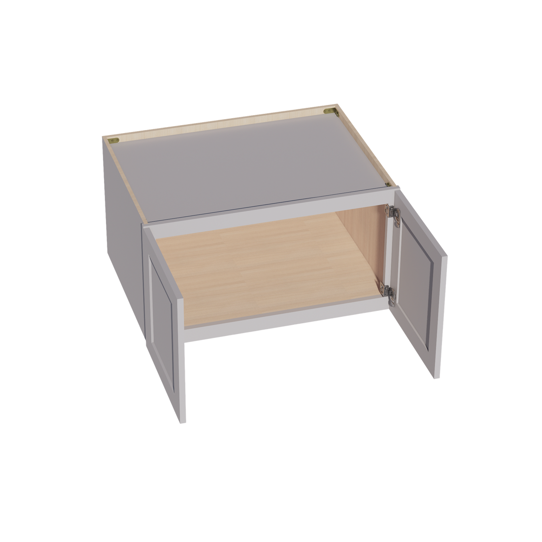 HA-W331824: Ash Gray Shaker 33"W x 18"H x 24"D 2 Doors Standard Bridge Wall Cabinet