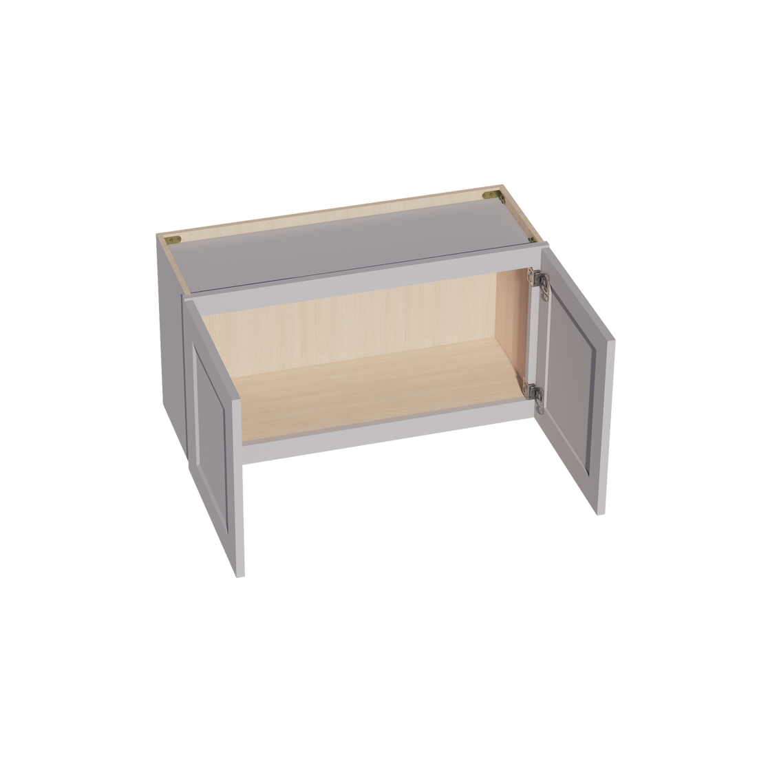 HA-W3318: Ash Gray Shaker 33"W x 18"H 2 Doors Standard Wall Bridge Cabinet