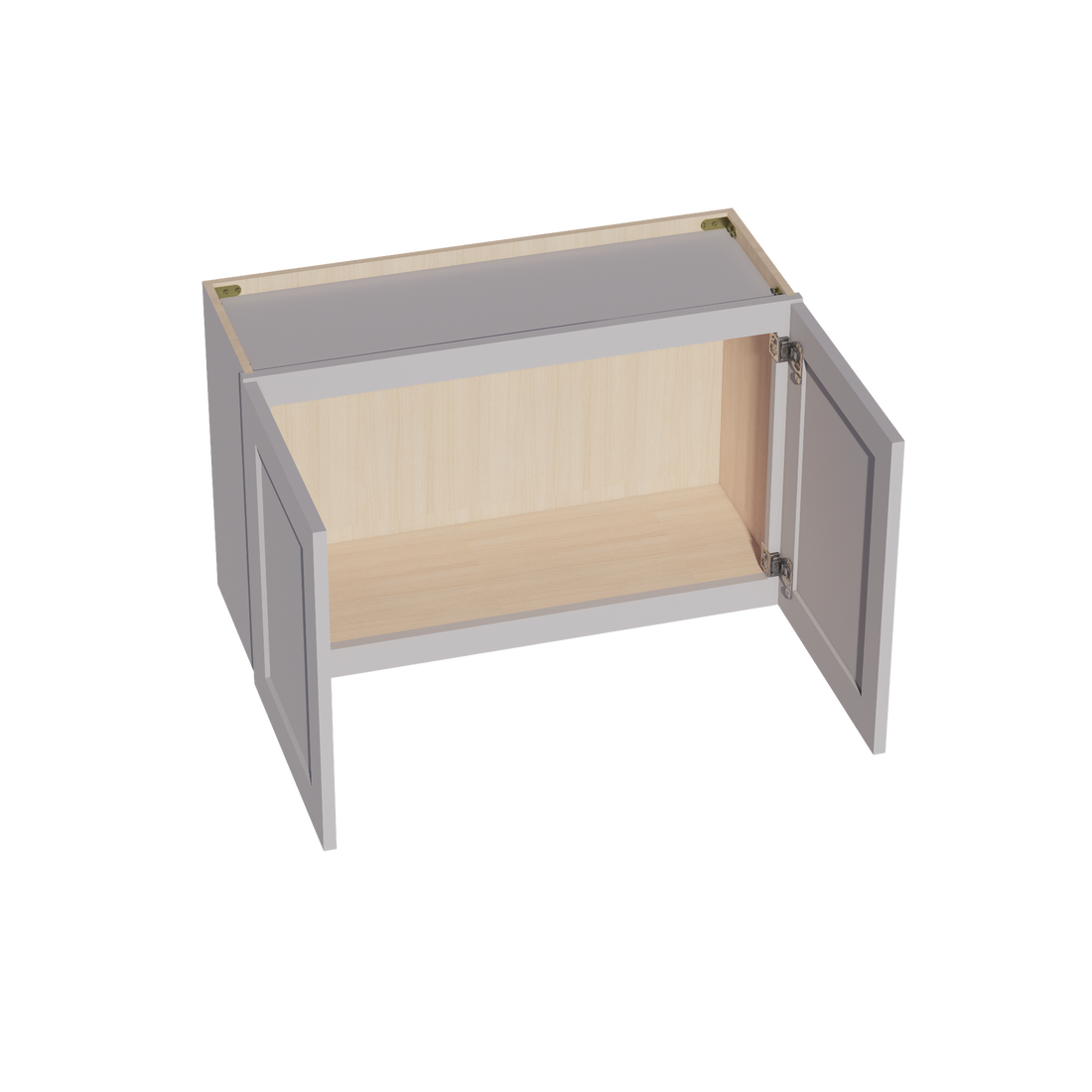 HA-W3321: Ash Gray Shaker 33"W x 21"H 2 Doors Standard Wall Bridge Cabinet