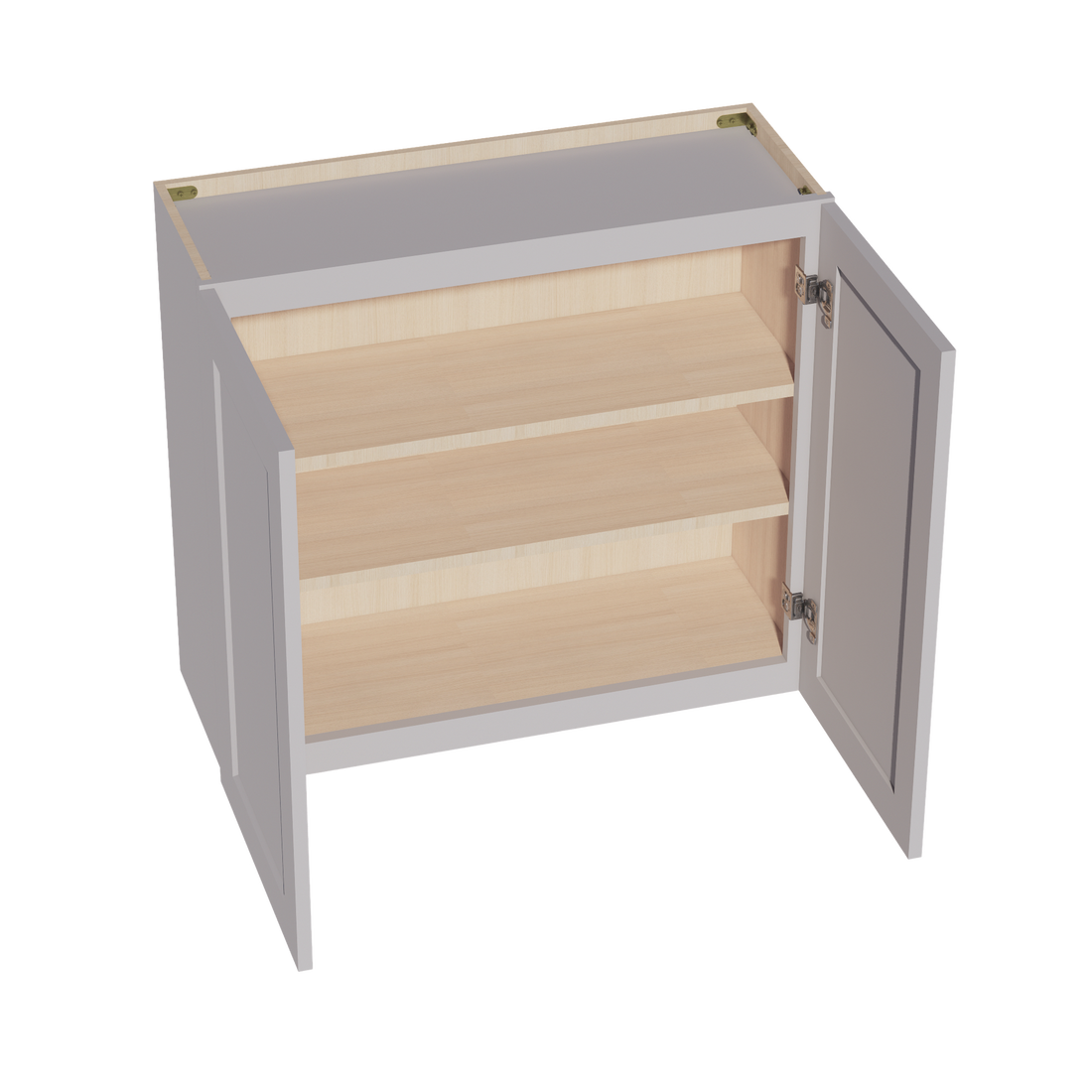 HA-W3330: Ash Gray Shaker 33"W x 30"H 2 Doors & 2 Shelves Standard Wall Cabinet