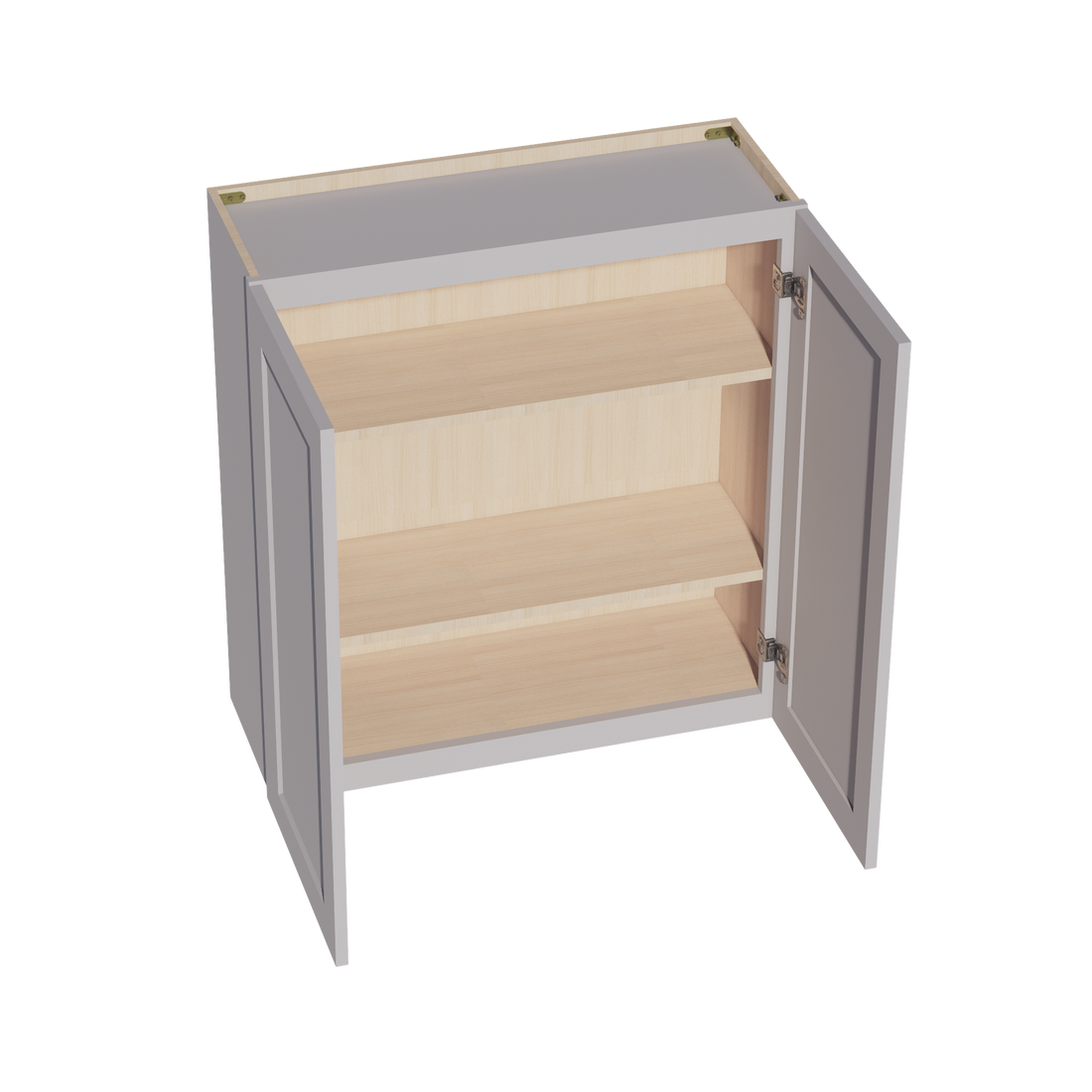 HA-W3336: Ash Gray Shaker 33"W x 36"H 2 Doors & 2 Shelves Standard Wall Cabinet