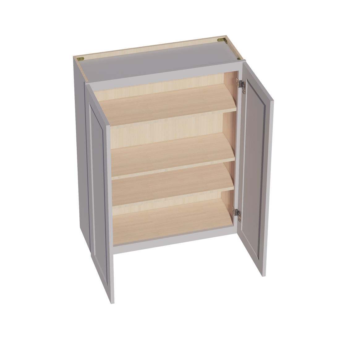 HA-W3342: Ash Gray Shaker 33"W x 42"H 2 Doors & 3 Shelves Standard Wall Cabinet