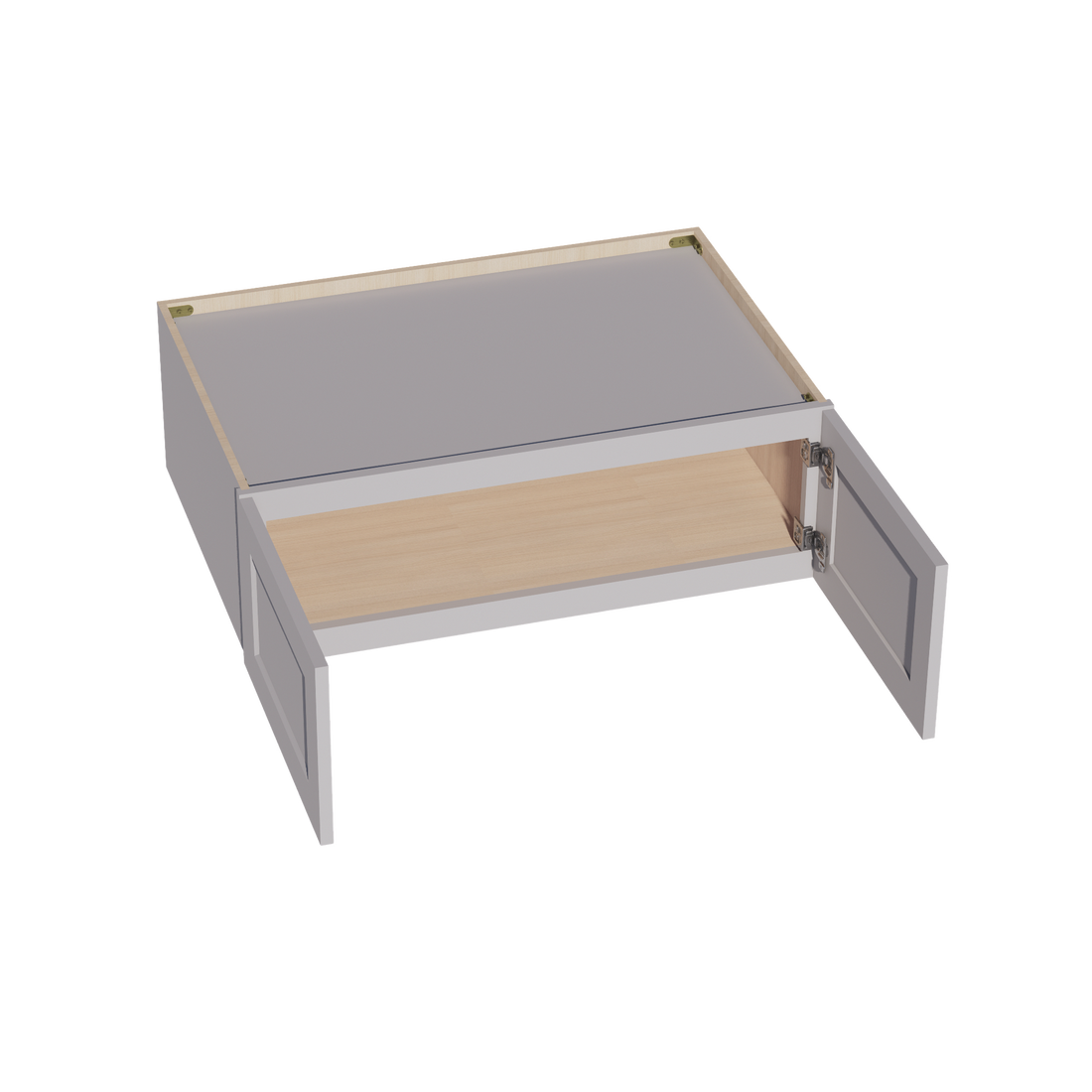 HA-W361224: Ash Gray Shaker 36"W x 12"H x 24"D 2 Doors Standard Bridge Wall Cabinet