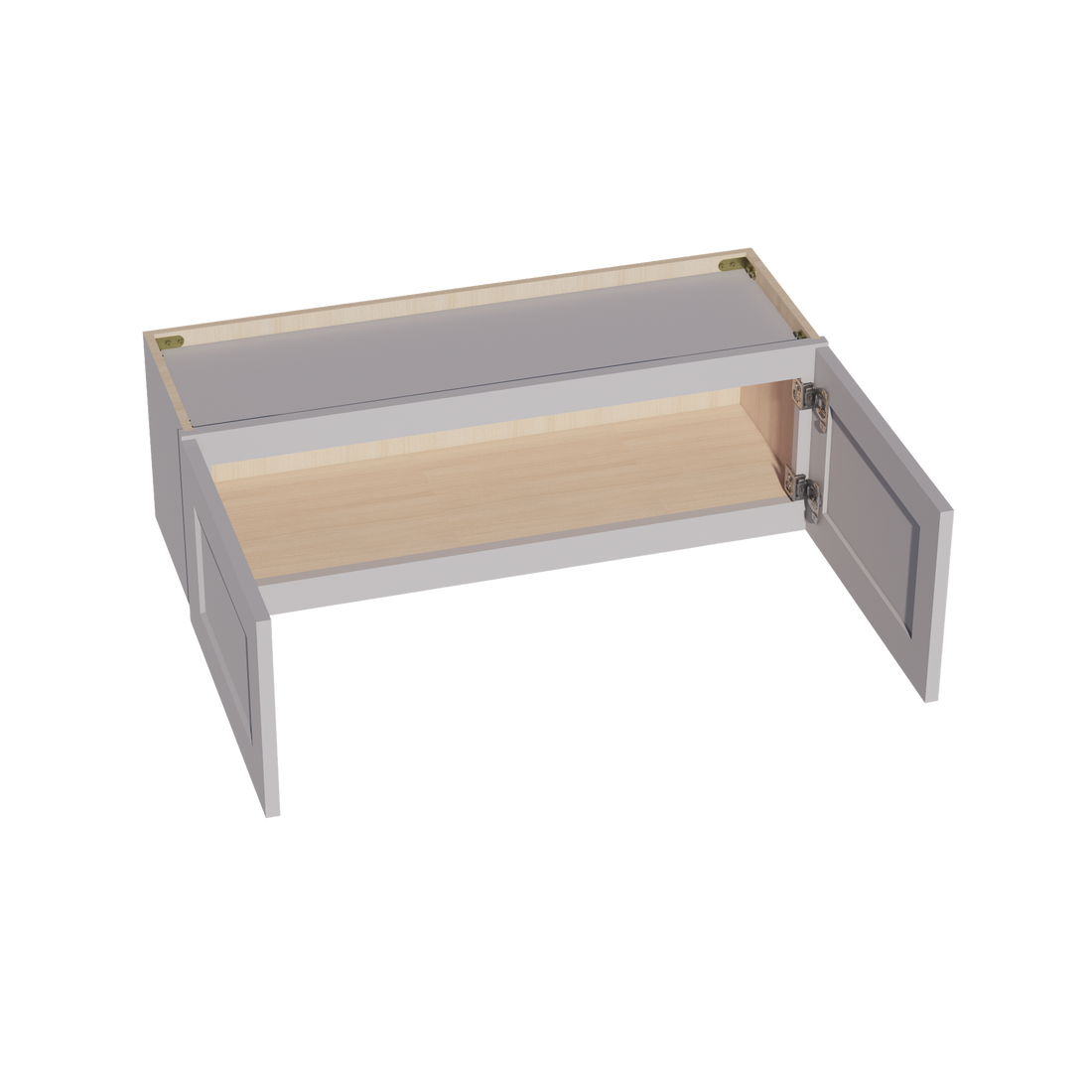HA-W3612: Ash Gray Shaker 36"W x 12"H 2 Doors Standard Wall Bridge Cabinet