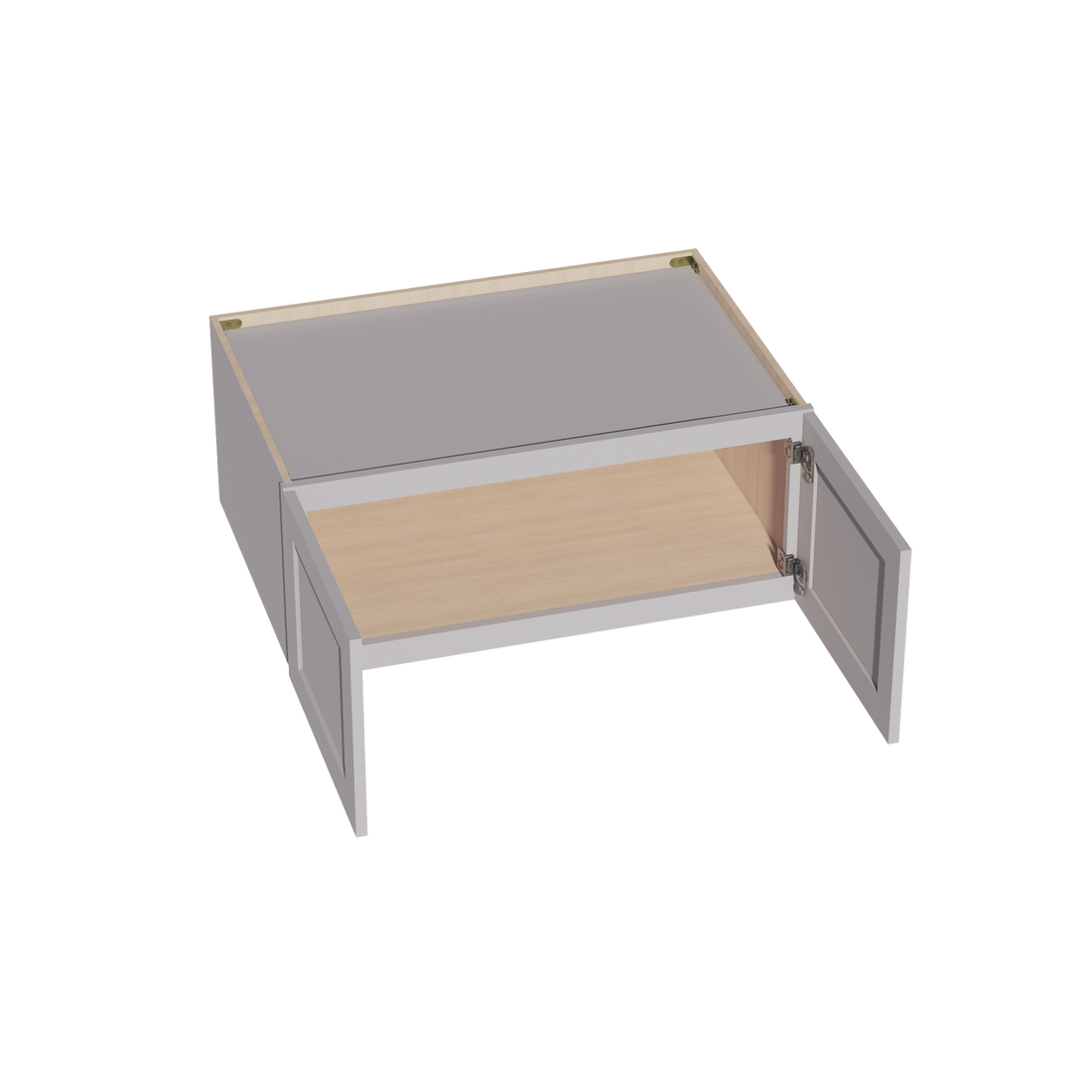 HA-W361524: Ash Gray Shaker 36"W x 15"H x 24"D 2 Doors Standard Bridge Wall Cabinet
