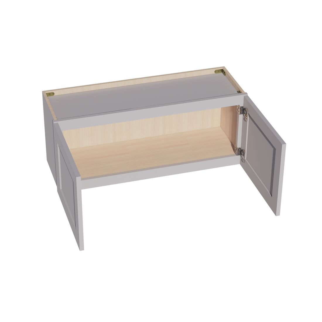 HA-W3615: Ash Gray Shaker 36"W x 15"H 2 Doors Standard Wall Bridge Cabinet