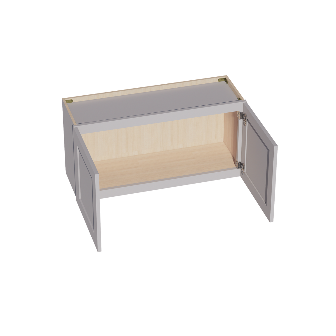 HA-W3618: Ash Gray Shaker 36"W x 18"H 2 Doors Standard Wall Bridge Cabinet
