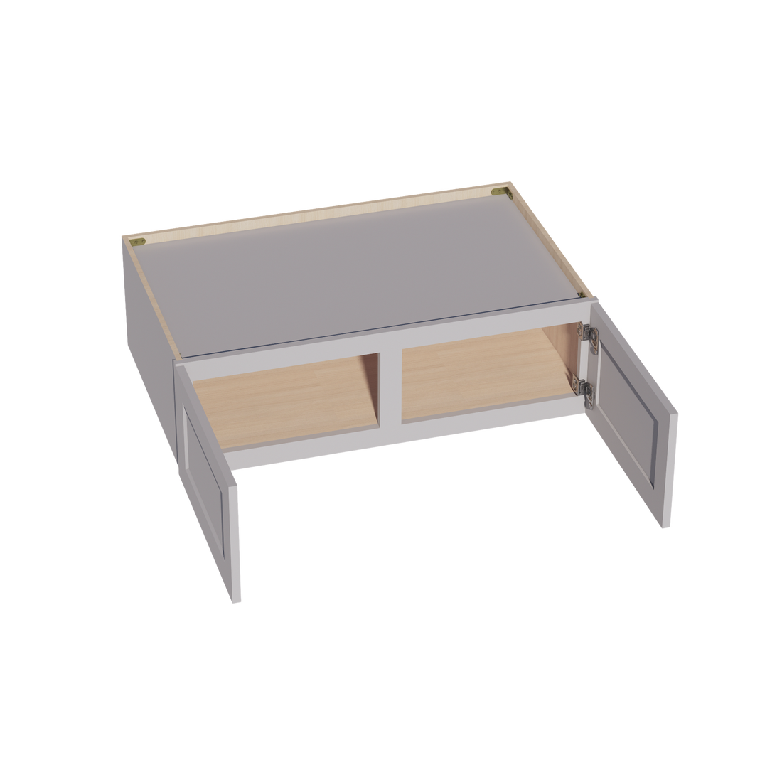 HA-W391224: Ash Gray Shaker 39"W x 12"H x 24"D 2 Doors Standard Bridge Wall Cabinet