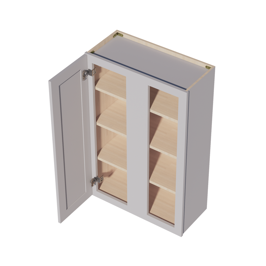 HA-WBC2742: Ash Gray Shaker 27"W x 42"H 1 Door & 2 Shelves Wall Blind Corner Cabinets