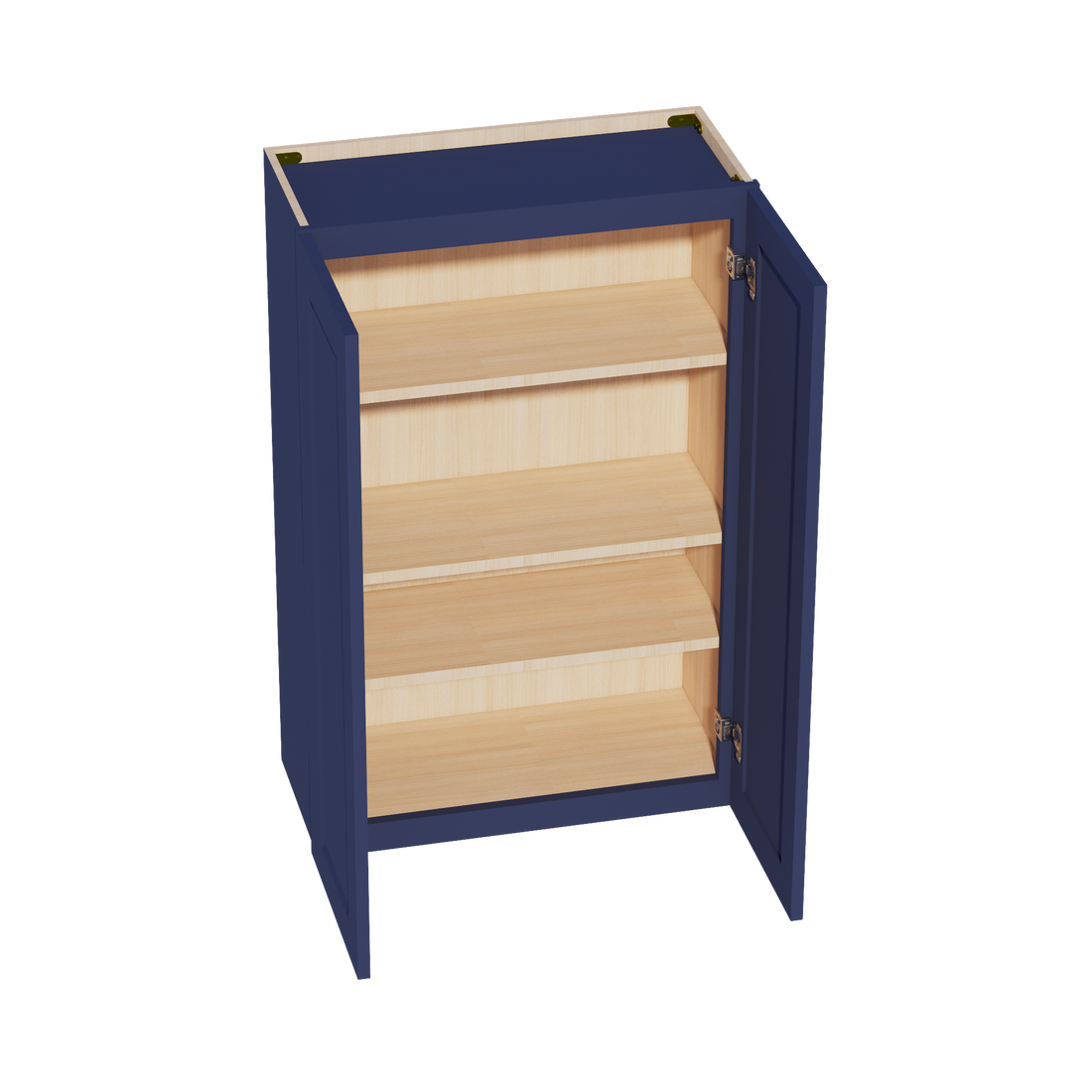 HB-W2742: Indigo Blue Shaker 27"W x 42"H 2 Doors & 3 Shelves Standard Wall Cabinet