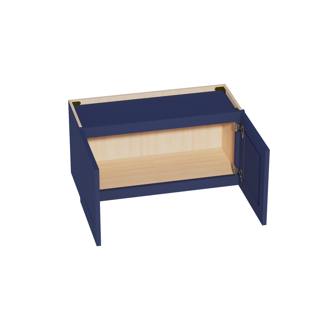 HB-W3015: Indigo Blue Shaker 30"W x 15"H 2 Doors Standard Wall Bridge Cabinet