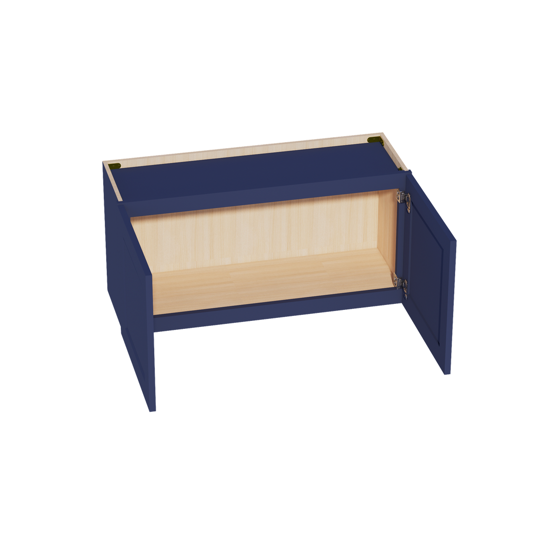 HB-W3618: Indigo Blue Shaker 36"W x 18"H 2 Doors Standard Wall Bridge Cabinet