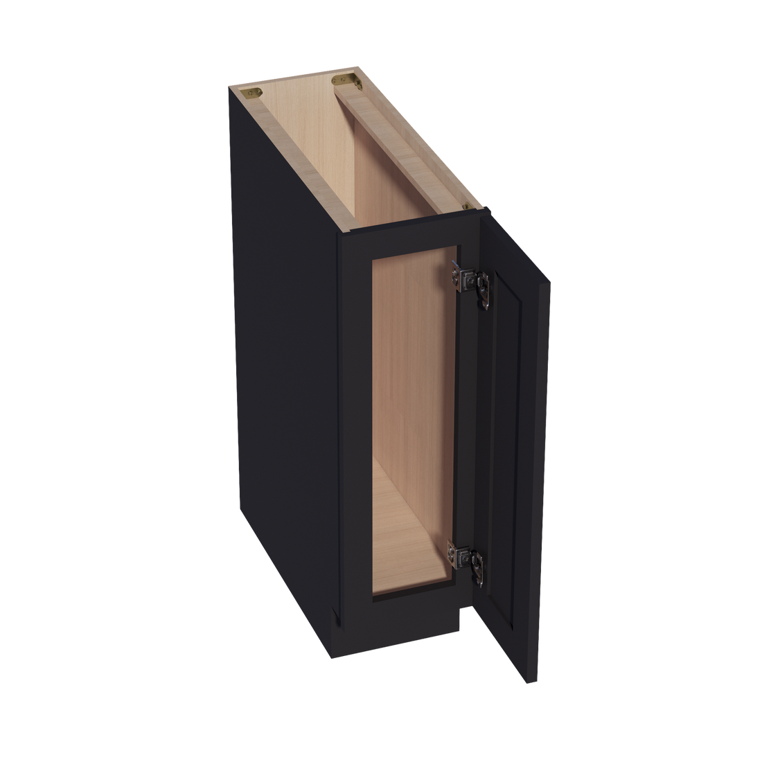 HE-BF0924: Ebony Black Shaker 09" Full Height Door Standard Base Cabinet